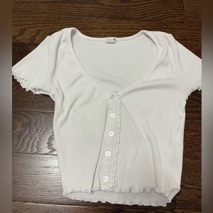 Garage- white button up tee shirt